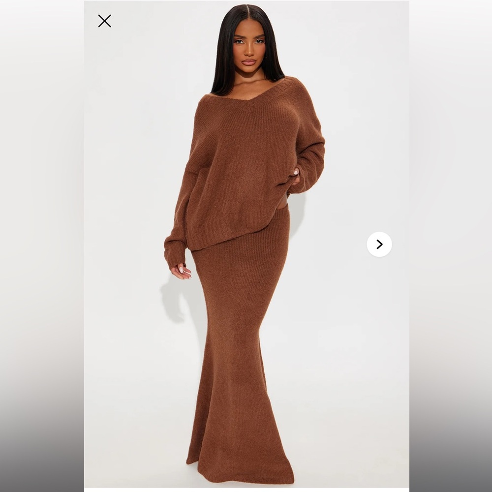 LAST DAY ON POSH 8/15/26 Cozy Brown Moment Of Clarity Oversized Sweater Maxi set
